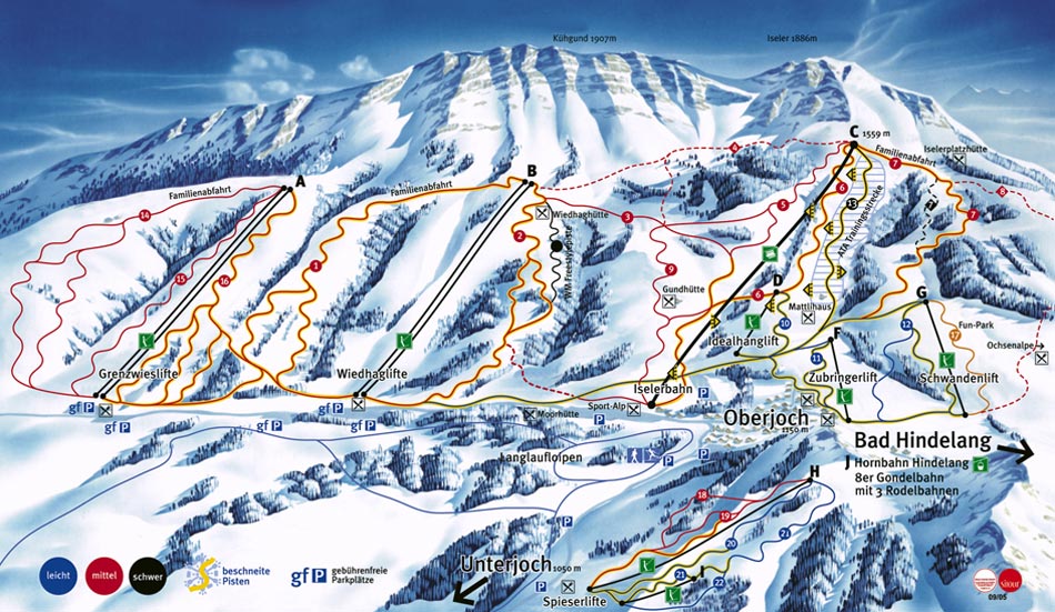 Plans des pistes Bad Hindelang et ouverture des pistes - Sports-Hiver.com