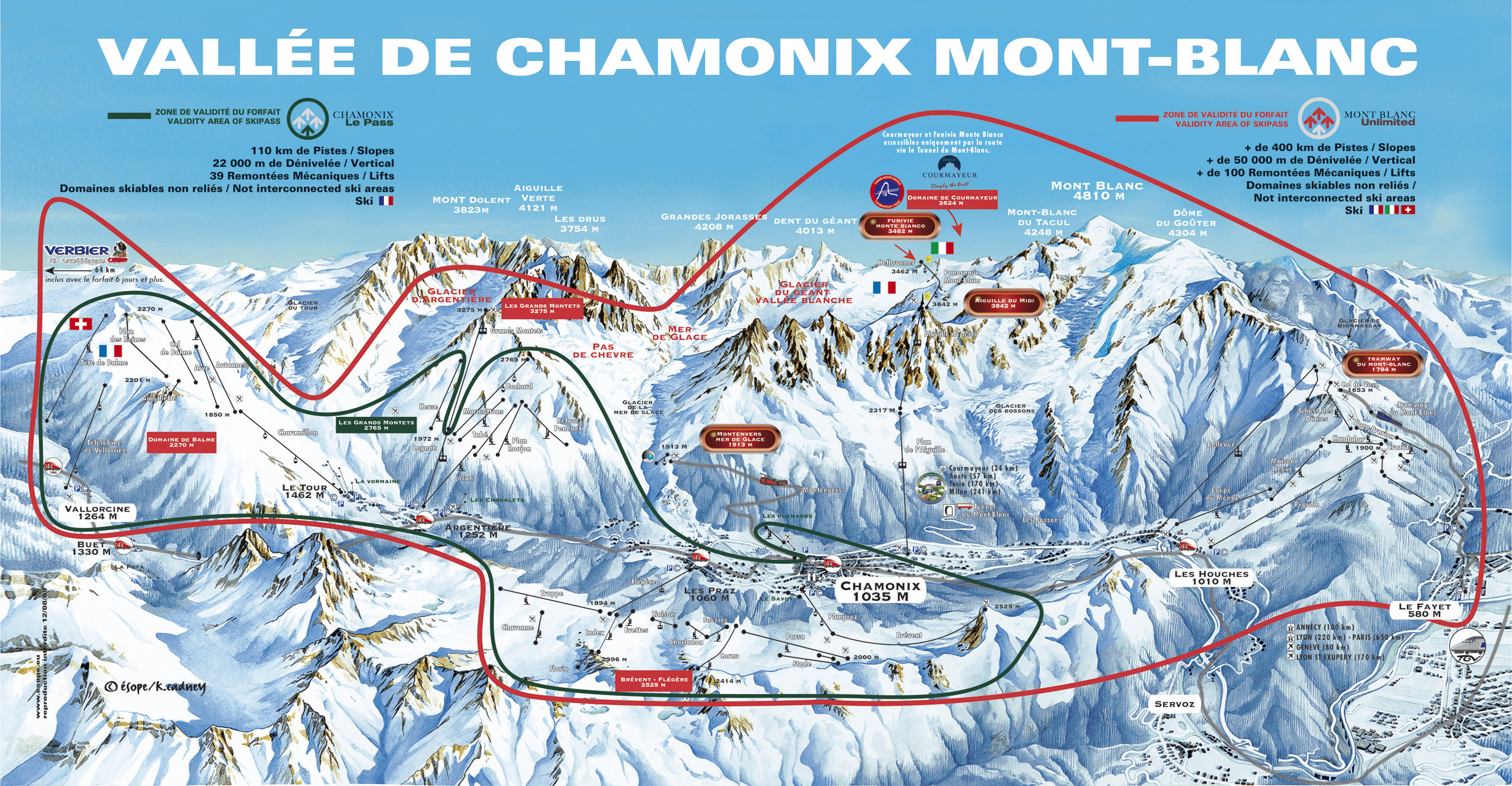 Plans des pistes Chamonix MontBlanc et ouverture des pistes Sports